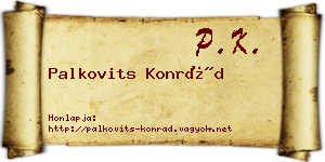 Palkovits Konrád névjegykártya